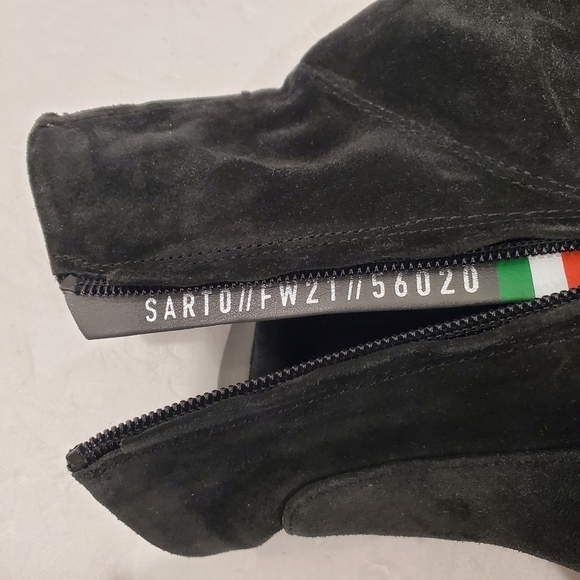 NEW Sarto Yeni Block Heel Ankle Boot Black Suede - Picture 5 of 5